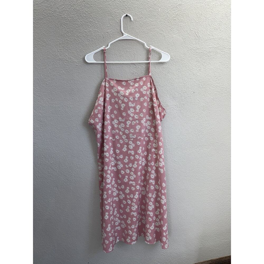 SHEIN Curve Womens Dress Size 3XL Pink Daisy Floral Sleeveless - Picture 1 of 10